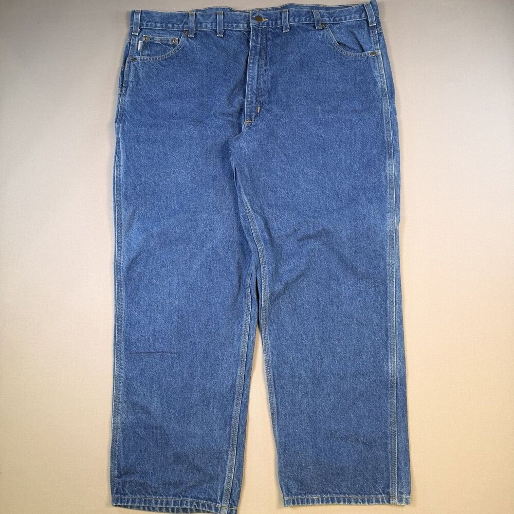 VTG Carhartt Jeans Mens 46x30 Blue Collar Denim Relaxed Fit B234 PRW EUC ‘08
